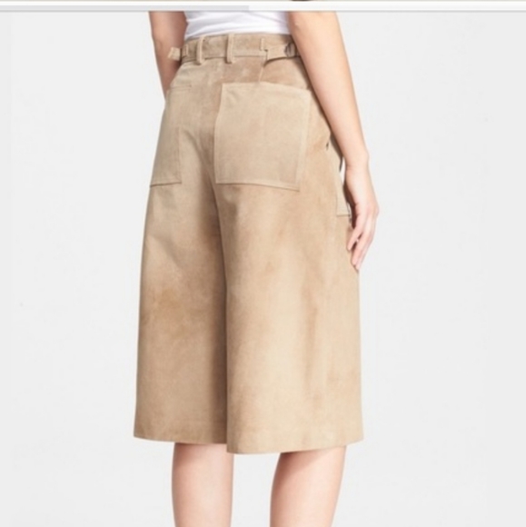 nwot Theory Gera Gaucho Wide-Leg Cropped Suede Pants - Picture 2 of 16